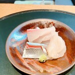 くずし割烹 樋ぐち - お刺身3種盛り  ヒラマサ  さんま  アラの昆布締め