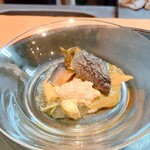 くずし割烹 樋ぐち - 季節野菜の煮浸し カシューナッツ添え