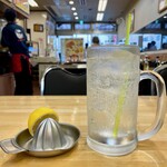 ぎょうざの満洲 - ドリンク写真:満州へ来たらこの飲まんことには 生搾りレモンサワー