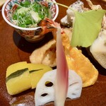 日本料理 鷹光 - 八寸:真似鰹・車海老・鮑