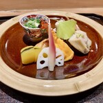 日本料理 鷹光 - 八寸:真似鰹・車海老・鮑