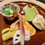 日本料理 鷹光 - 八寸:真似鰹・車海老・鮑