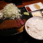牛かつ もと村 - 牛かつ麦めしとろろセット