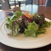 ワカヌイ グリル ダイニング バー 東京 - 付属ののサラダ。リーフレタスとにんじん。どうってことないのですが、今畑で摘んだ？くらい新鮮で量感も充分。