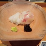 日本料理 晴山 - 淡路鯛と剣先いかのお造り