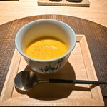 炭割烹 新谷 - 長野県産かぼちゃの冷製ポタージュ
