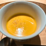 炭割烹 新谷 - 長野県産かぼちゃの冷製ポタージュ