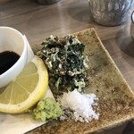 藁焼 このか - 広島菜タルタル　わさび　塩