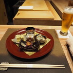 割烹さいお - 乾杯は生ビール