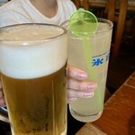 ひろしまや - ▪生ビール、生搾りグレープフルーツサワー