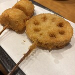 ごはん屋 zuku - レンコンと長いもの串揚げ