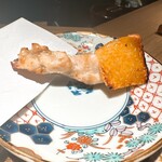 炭割烹 新谷 - 熊野地鶏のつくし(肩甲骨の部位)