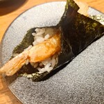天ぷらとワイン 大塩 - 海老天手巻き