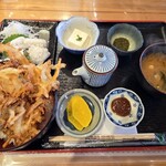 漁師食堂うのしま豊築丸 - かき揚げにも鱧の湯引き( ´∀`)　もちろん、味噌汁にもハモさんIN