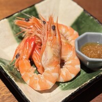 釜茹で天使の海老　唐墨ソース