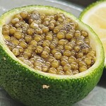 日本料理 久丹 - 柚子果汁にひたったキャビア