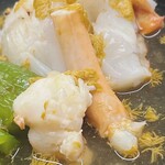 日本料理 久丹 - 蟹脚ではありません。伊勢海老の脚の身です。巨大さが伝わるかな(￣▽￣)