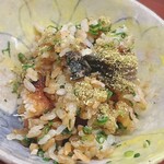 日本料理 久丹 - 二膳目の海うなぎと万能ねぎのご飯。山椒に痺れが好き