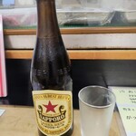 鳥獣菜魚 あい川 - ビール（赤星）