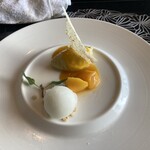 鉄板焼 燔 - 洋梨のシャーベットとマンゴー