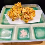 鳥獣菜魚 あい川 - とうもろこしと枝豆のかき揚げ