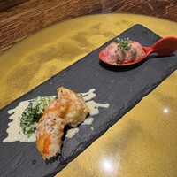 鉄板焼 炭焼 さいとう - 大海老とネギトロ