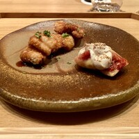 わたなべ - 鰻の揚げ物 無花果の白和え