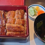 うなぎ処 山道 - うな重　肝吸い　ぬか漬け