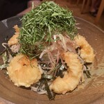 日本そば あけの蕎 - 冷やし小海老天おろしそばのアップ