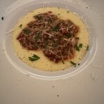 Trattoria Annamaria - ウナギさん　焼きがいいのかバルサミコ仕立てでポレンタの上に馴染んでよし