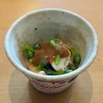 鮨 小じま - みずのこぶ＆ホッキ貝のひも 酢味噌がけ