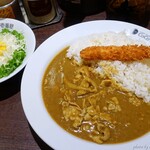 カレーハウスCoCo壱番屋 - 料理写真:2024年9月　豚しゃぶポークカレー普通盛り+エビフライ、ヤサイサラダ