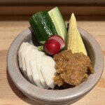 鳥とみ - 野菜　肉味噌