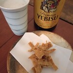 そばきり 日曜庵 - 札幌恵比寿BEER中瓶と突出し