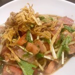 トラナス - 本日のパスタランチ
完熟トマトと水菜・ベーコンの冷製