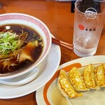幸楽苑 - 郡山ブラック素ラーメン餃子セット５００円