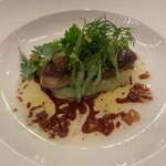 北斎 FINE DINING - 料理　温前菜／フォアグラのポアレ　柚子味噌風味