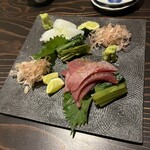 八十八 - お造り2種（赤いか、でぶガツオ）