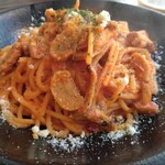 Ciao centro - グリルチキンと3種きのこのトマトソースパスタ　大盛