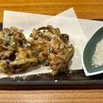 魚崎酒場 きりん - まいたけと生ハムのかきあげ　パルメザンチーズぶっかけ