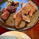 食堂Spoon - リブ芯、トモサンカク、イチボをレアで️