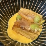 魚ト肴いとおかし - ヤングコーンと枝豆のげきうま煮こごり