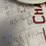 Bouillon CHARTIER - テーブルのナプキンが、伝票。