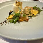 アクア ダイニング - とうもろこしのババロアとカンパチのフュメ