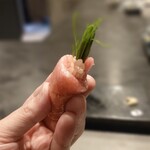 寿司栄 - 芽葱巻トロ