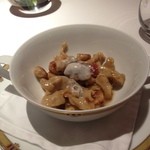 レ セゾン - 14.10雷鳥のアンぺリアル風　蕎麦粉で作ったスペツレとトリュフのシャンティイー