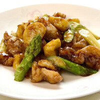 鶏もも肉と栗の炒め