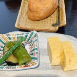 そば旬彩 千風 - 小鉢とお稲荷さん