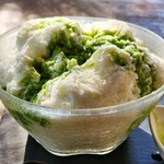 山桜 - 練乳ミルクかき氷 抹茶