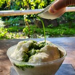山桜 - 練乳ミルクかき氷 抹茶